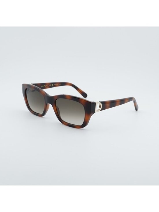 Salvatore Ferragamo SF1012S 214 Sunglasses Havana Rectangle Frame, Brown Lenses